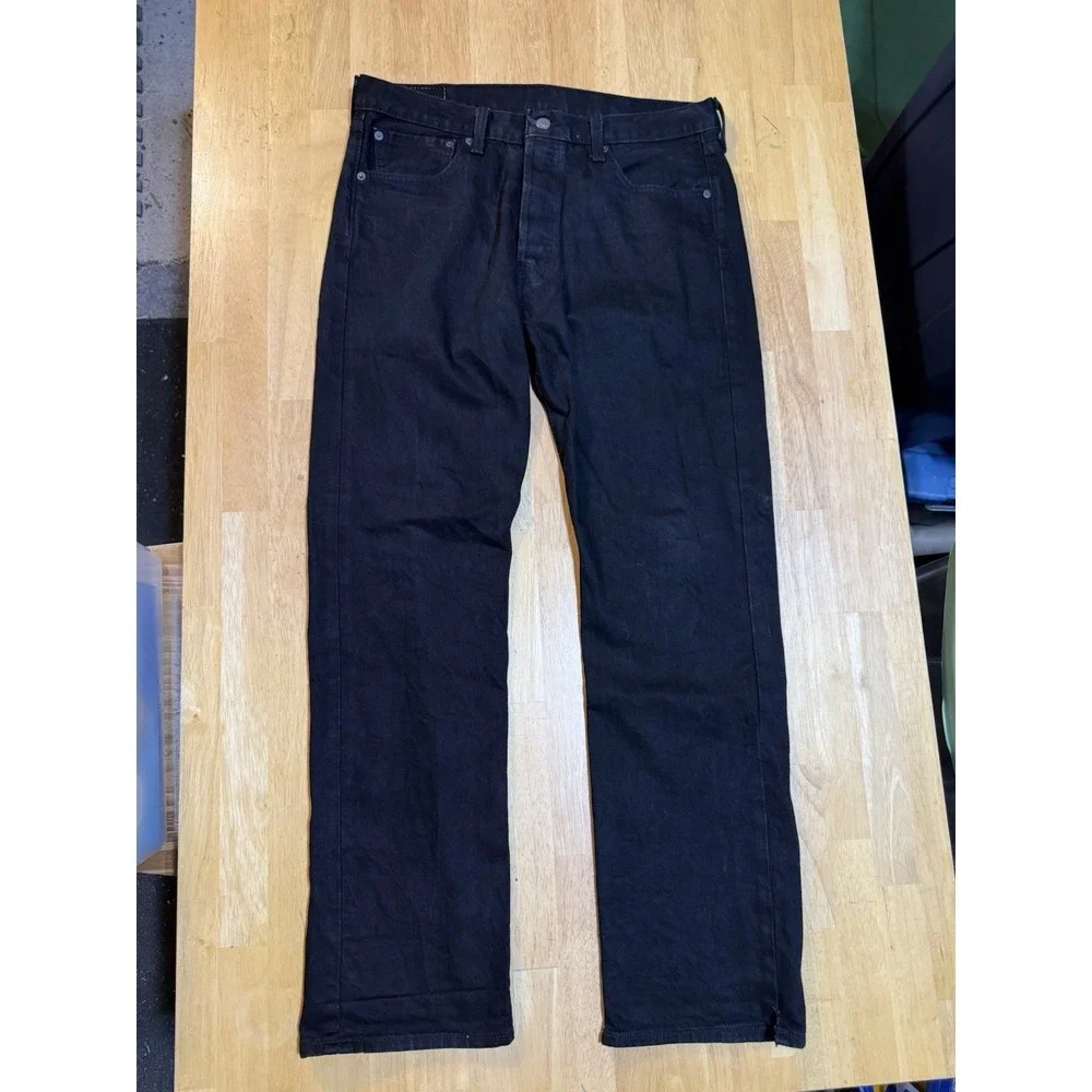 Levi's 501 Original Fit Jeans Men's W34 L32 Black Button Fly 100% Cotton